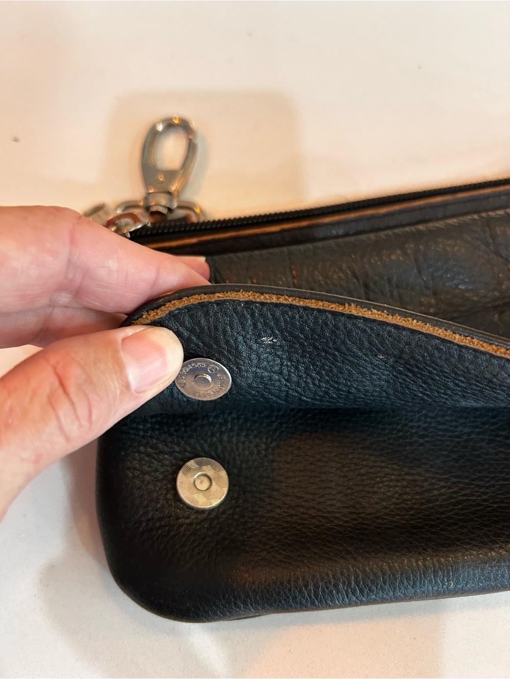 Black Leather Studded Crossbody Bag with Adjustable Strap - Picture 3 of 7